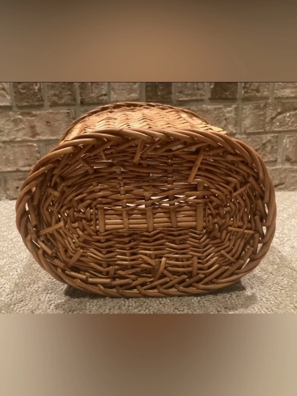 Vintage Wicker Rattan Waste Basket